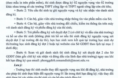 Hướng dẫn duyệt tuyển sinh đợt 1 và đăng kí xét tuyển đợt 2 vào lớp 10 THPT năm học 2019-2020