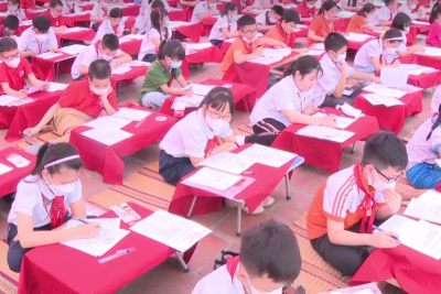 Học sinh tiểu học huyện Nho Quan với ngày Hội Chung kết toàn quốc  Trạng Nguyên nhỏ tuổi lần thứ 21 – Viết chữ đẹp Nét chữ, nết người  năm học 2022 – 2023