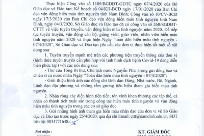 Tuyên truyền, vận động hiến máu tình nguyện năm 2020 và thự hiện ngày toàn dân hiến máu tình nguyện