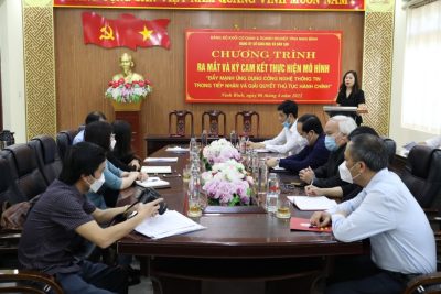 Sở Giáo dục và Đào tạo Ninh Bình triển khai mô hình “Đẩy mạnh ứng dụng công nghệ thông tin trong tiếp nhận và  giải quyết thủ tục hành chính”
